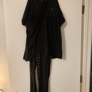 Black Polka Dot Pajama Set
